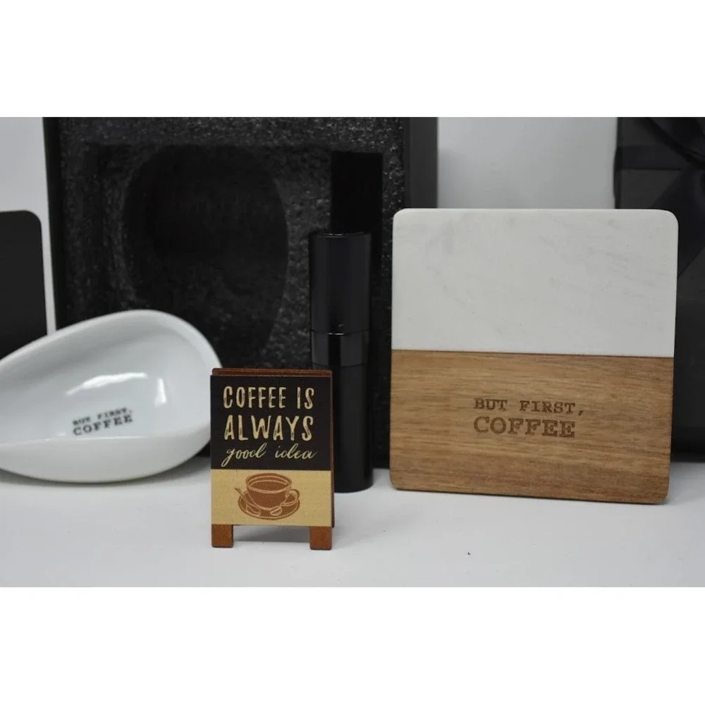GEMINI Ceramic Coffee Dosing Cup with Felt Coasters & Espresso Accessories Set